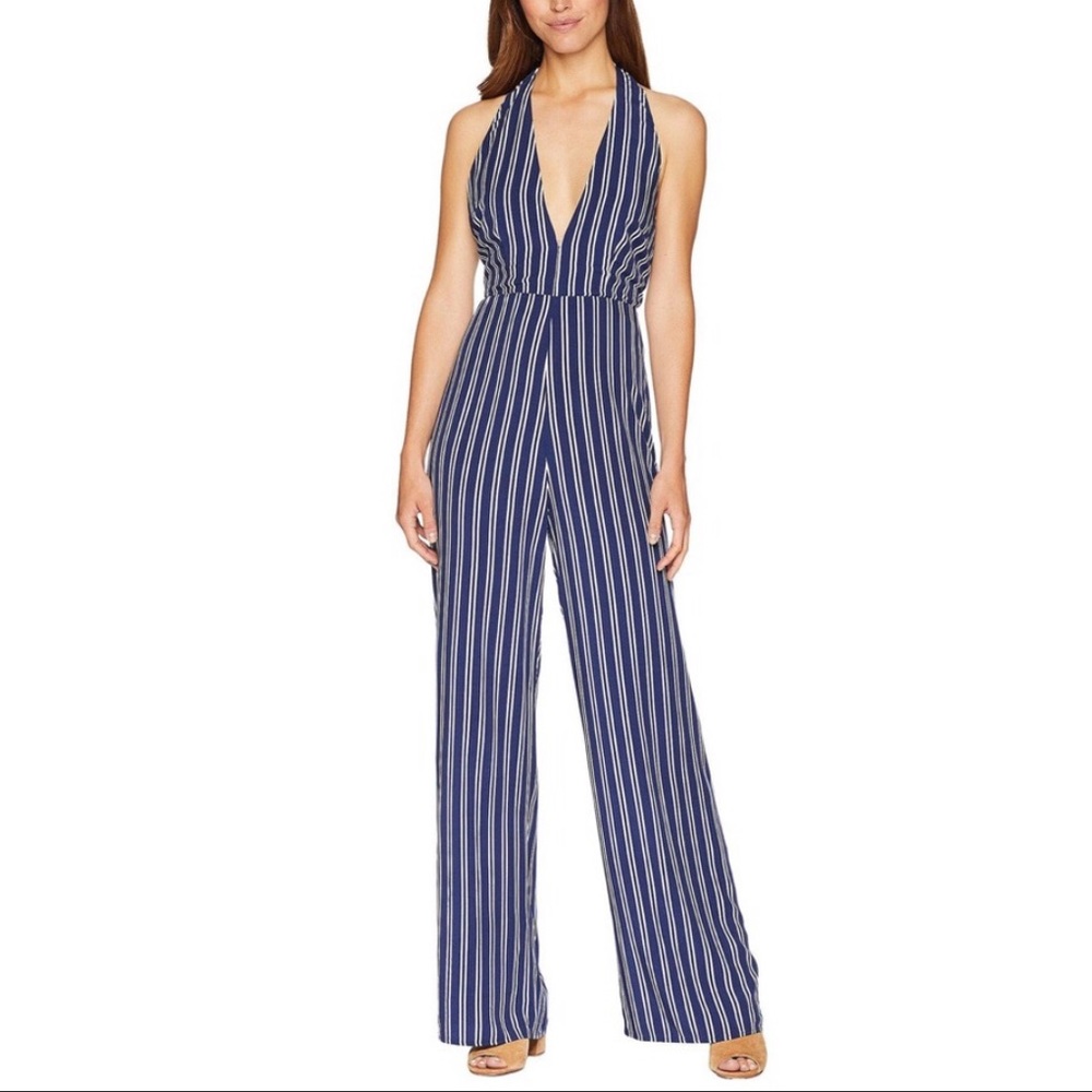 Jack by BB Dakota Striped Halter Jumpsuit